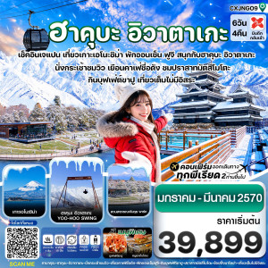ฮาคุบะ อิวาตาเกะ ฟูจิ โทยาม่า 6วัน4คืน  (DEC 26 - MAR 27)